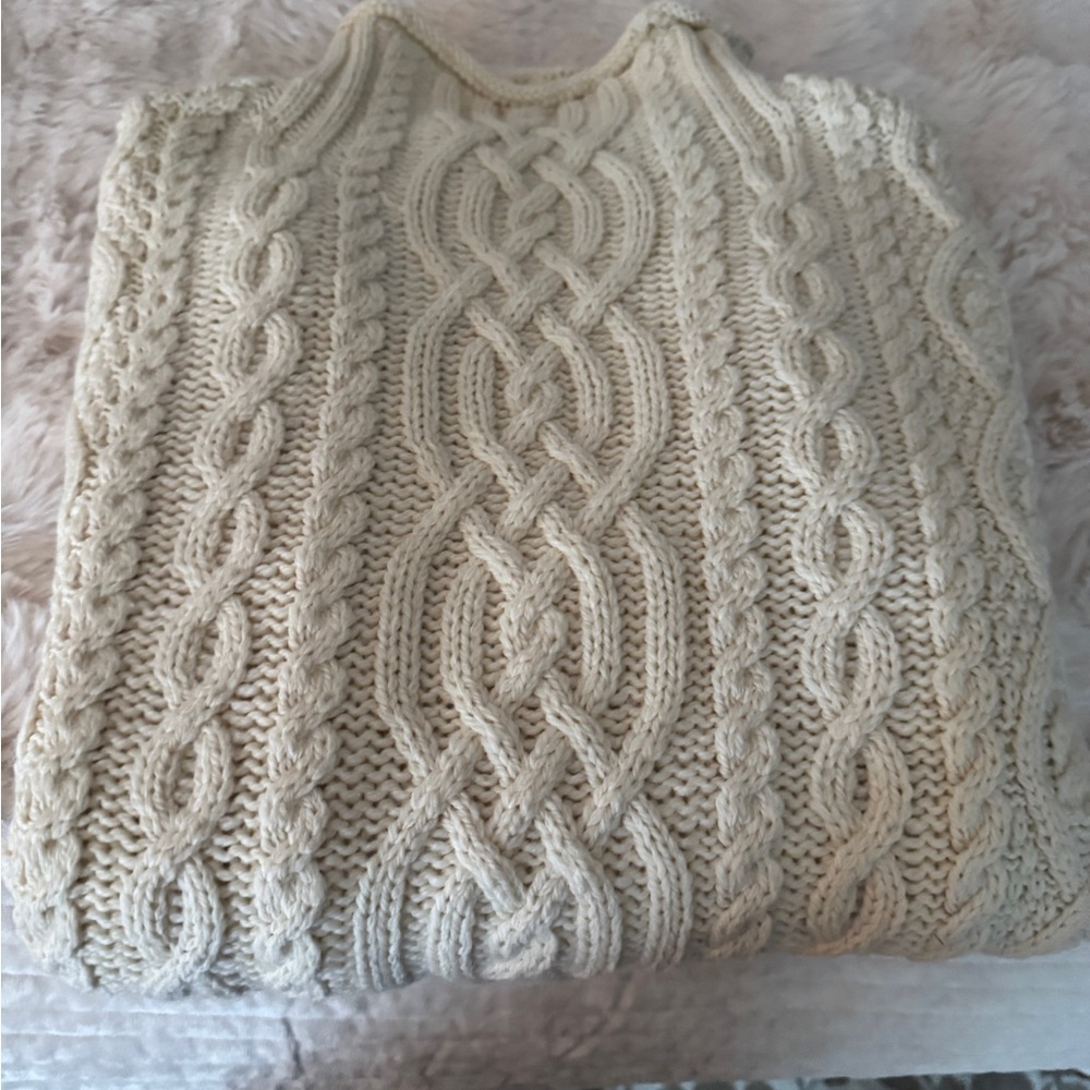 Aran Crafts Cream Cable Knit Sweater